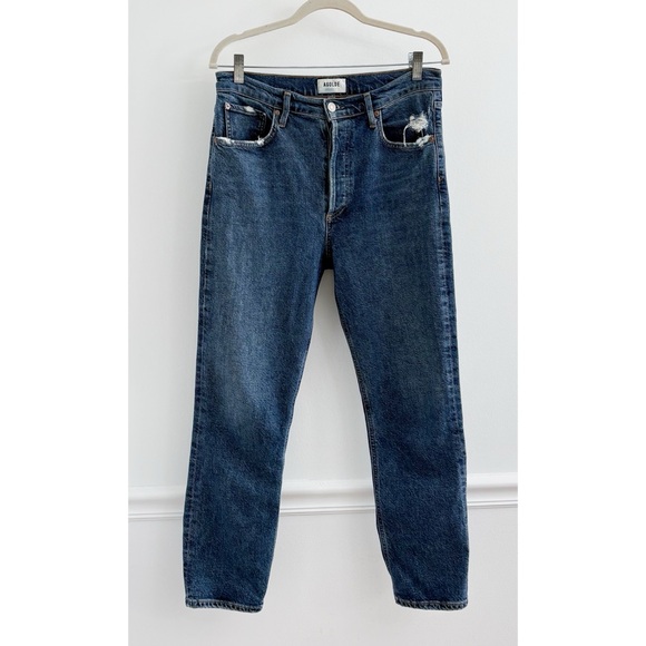 Agolde Riley High Rise Straight Crop Jeans in Pastime - Picture 4 of 9